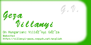 geza villanyi business card